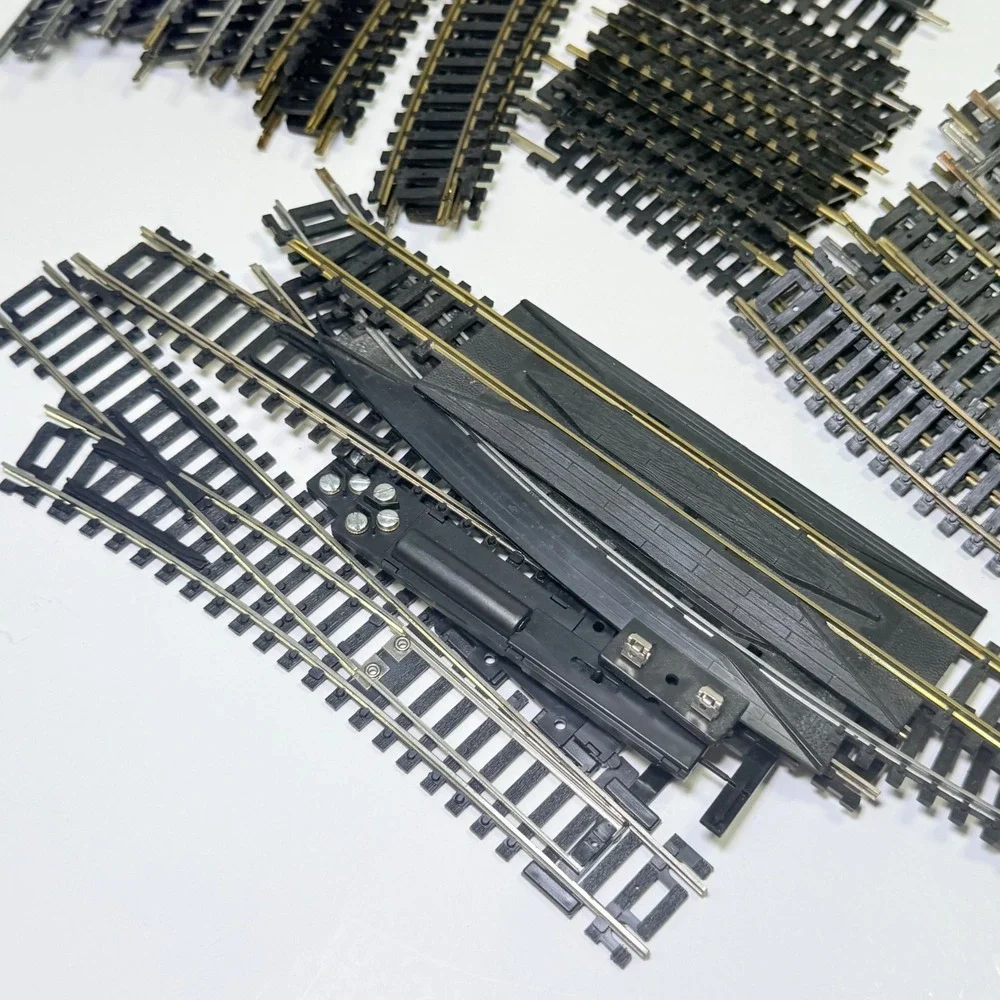 50 Piece HO Scale Model Train Track Lot Curved Straight Switch Brass Nickel